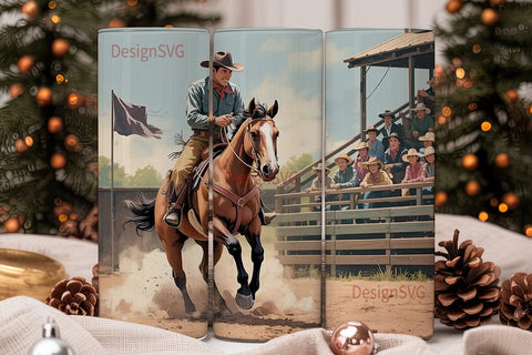 Rodeo Cowboy Tumbler Wrap PNG Sublimation DesignSVG 