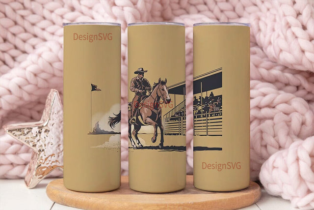 Rodeo Cowboy Tumbler Wrap PNG Sublimation DesignSVG 