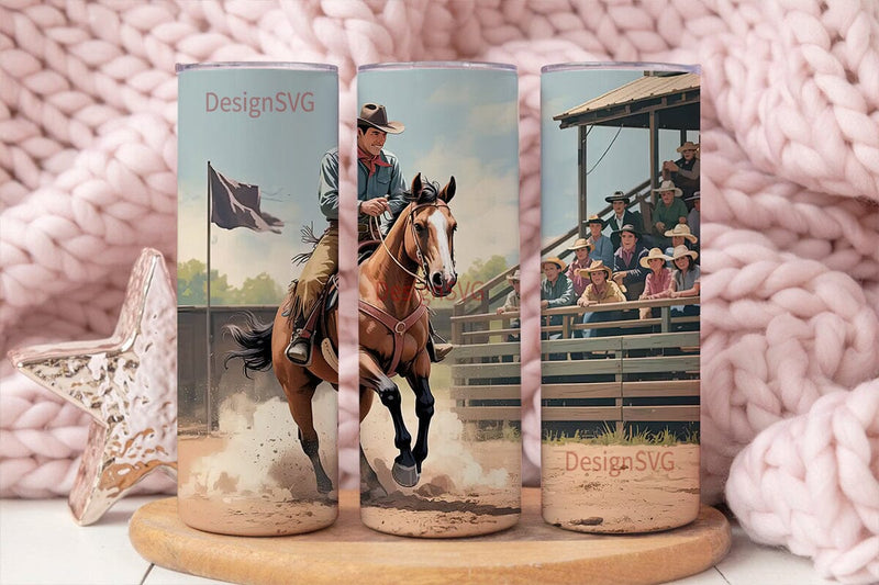 Rodeo Cowboy Tumbler Wrap PNG Sublimation DesignSVG 
