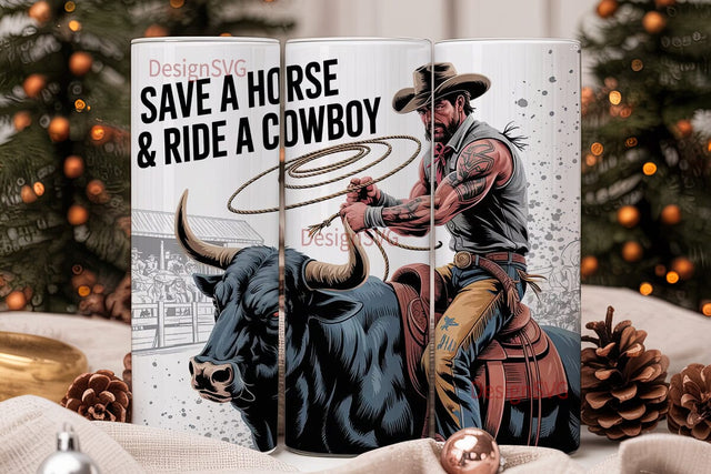 Rodeo Cowboy Tumbler Wrap Sublimation DesignSVG 