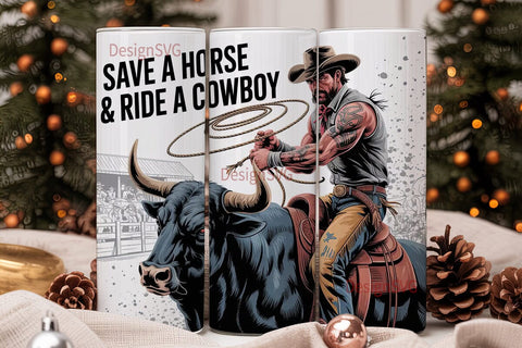 Rodeo Cowboy Tumbler Wrap Sublimation DesignSVG 