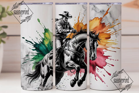 Rodeo Cowboy Tumbler Wrap Sublimation sassyprint 