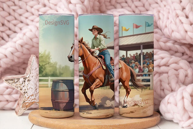 Rodeo Cowgirl 20oz Tumbler Wrap Sublimation DesignSVG 