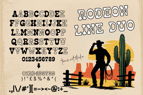Rodeo Font Bundle | Western Display Serif Font Duo Pack Font TonisArtStudio 