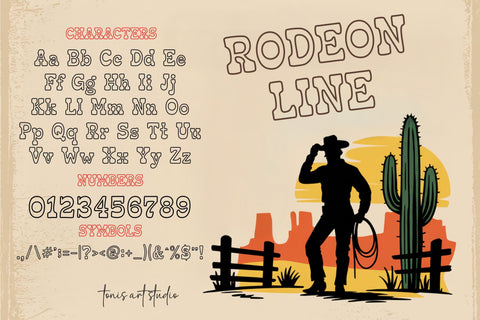 Rodeo Font Bundle | Western Display Serif Font Duo Pack Font TonisArtStudio 