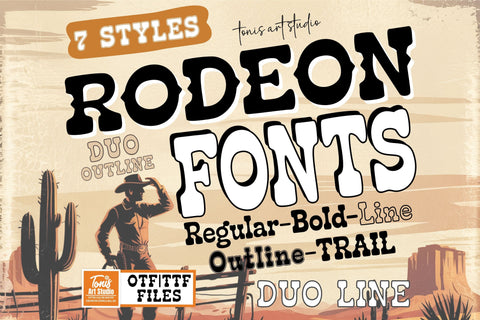 Rodeo Font Bundle | Western Display Serif Font Duo Pack Font TonisArtStudio 