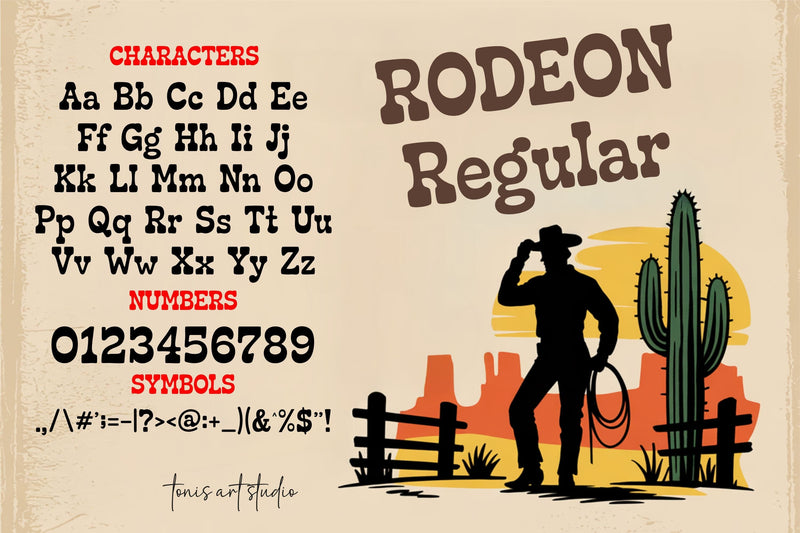 The Word Rodeo In Script Font Rodeo Font Bundle | Western Display Serif Font Duo Pack - So Fontsy