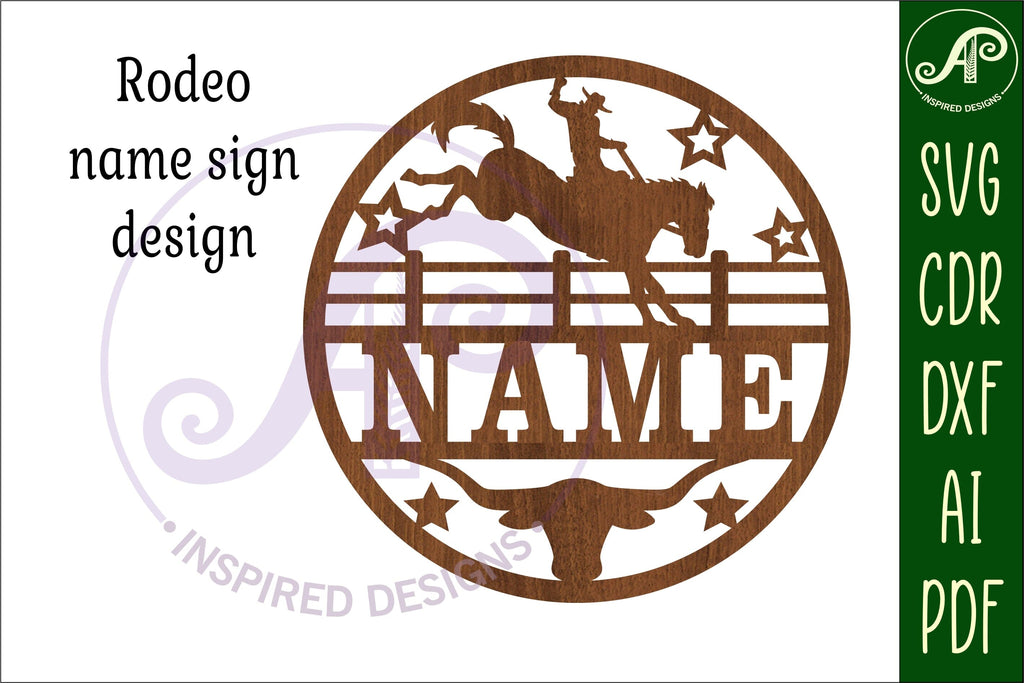 Rodeo horse name sign svg laser cut template - So Fontsy