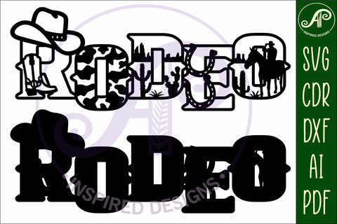 Rodeo layered wall sign svg laser cut file SVG APInspireddesigns 