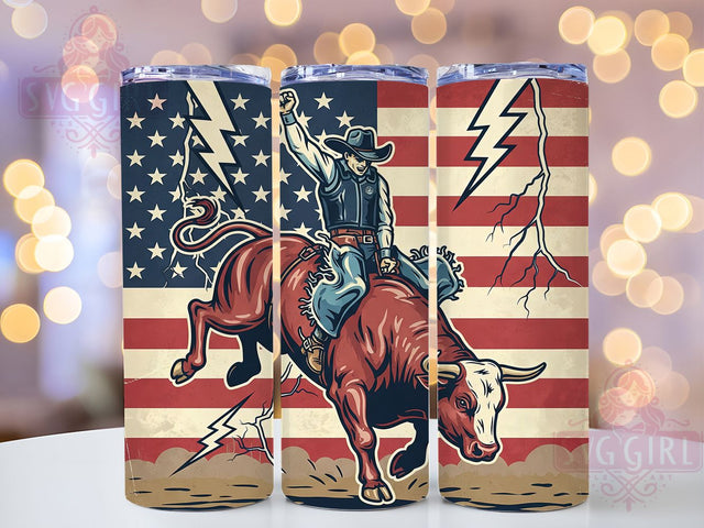 Rodeo Patriot Western Flag Tumbler Wrap, Western Flag Design, Rustic American Decor, Rodeo Patriot Art, Country Western Flag, Ranch Style Patriotic, Western USA Design Sublimation SvggirlplusArt 