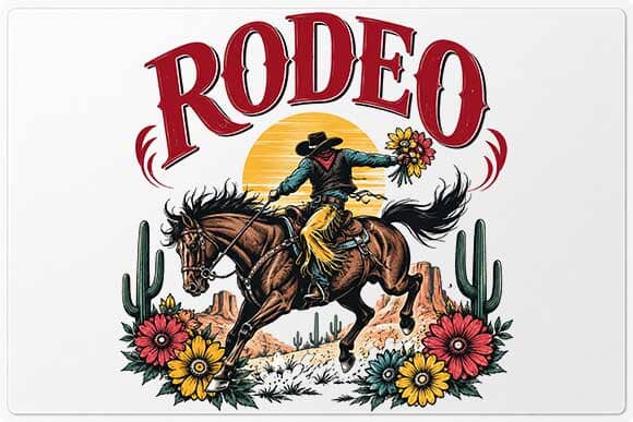 Rodeo PNG | Vintage Cowboy Bucking Horse Western Digital Download SVG BillahCrafts 