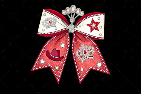 Rodeo Queen Coquette Bow Clipart, rodeo queen bow, coquette bow clipart, western glam bow, queen design art, digital bow design, sparkle rodeo bow, glam bow art, western design clipart Sublimation FloridPrintables 
