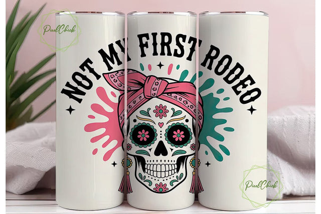 Rodeo Sugar Skull 20oz Tumbler Wrap Sublimation PixelChick 
