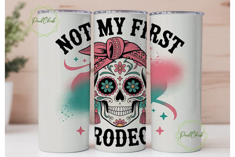 Rodeo Sugar Skull 20oz Tumbler Wrap Sublimation PixelChick 
