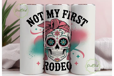 Rodeo Sugar Skull 20oz Tumbler Wrap Sublimation PixelChick 
