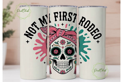 Rodeo Sugar Skull 20oz Tumbler Wrap Sublimation PixelChick 