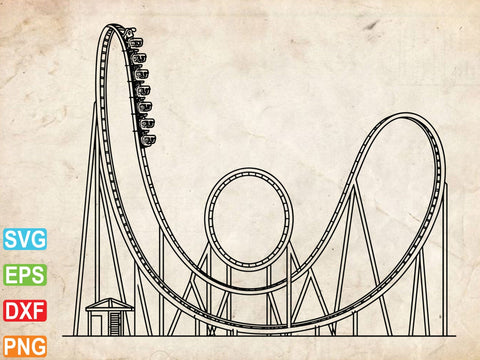 Roller Coaster Svg, Roller Coaster Silhouette, Roller Coaster Dxf SVG Creativeart88 