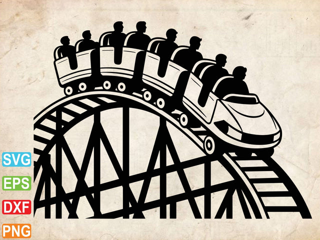 Roller Coaster Svg, Roller Coaster Silhouette, Roller Coaster Dxf SVG Creativeart88 