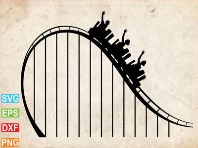Roller Coaster Svg, Roller Coaster Silhouette, Roller Coaster Dxf SVG Creativeart88 