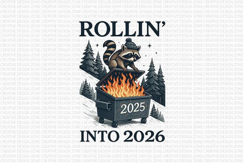 Rollin Into 2026 PNG Funny Raccoon SVG BillahCrafts 