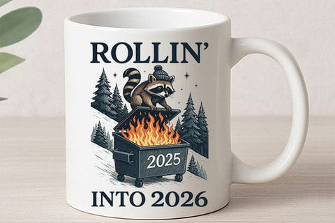 Rollin Into 2026 PNG Funny Raccoon SVG BillahCrafts 