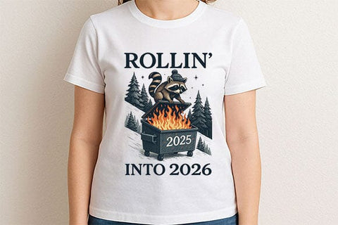 Rollin Into 2026 PNG Funny Raccoon SVG BillahCrafts 