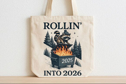 Rollin Into 2026 PNG Funny Raccoon SVG BillahCrafts 