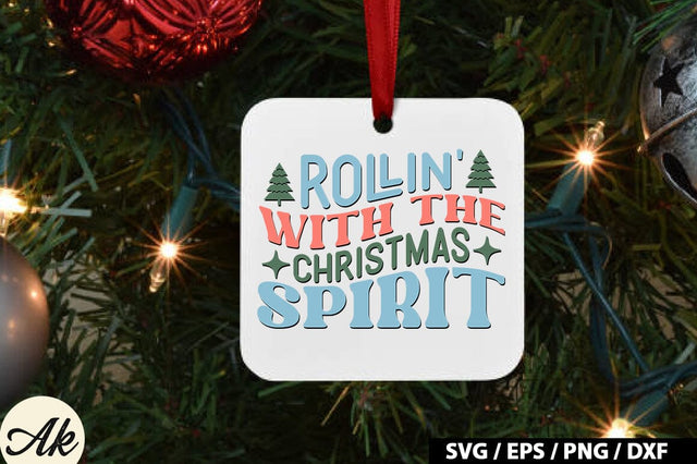 Rollin' with the christmas spirit Retro SVG SVG akazaddesign 