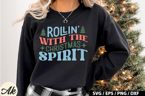 Rollin' with the christmas spirit Retro SVG SVG akazaddesign 