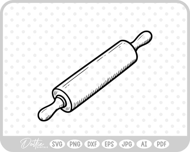 Rolling Pin Baking Cooking Utensil SVG DottieDigitals 