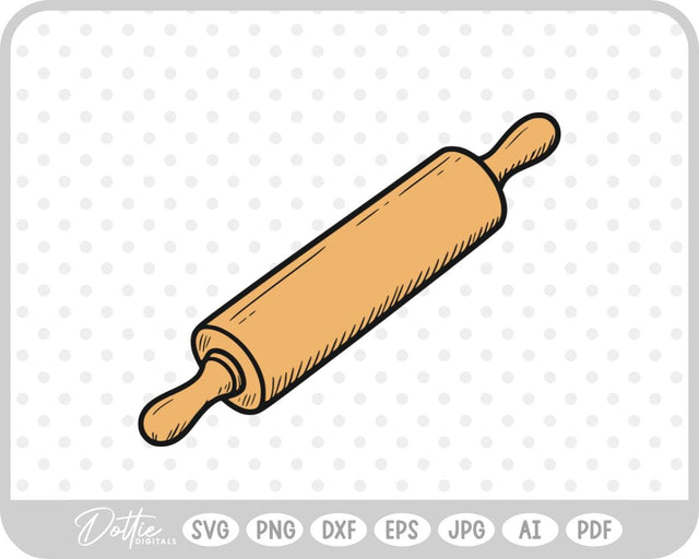 Rolling Pin Baking Cooking Utensil SVG DottieDigitals 