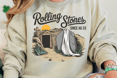 Rolling Stones Since AD 33 PNG, Trendy Easter, He Is Risen, Christian Easter, Jesus Shirt SVG DesignDestine 