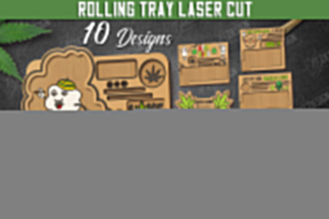 Rolling Tray Laser Cut Bundle | Tobacco Rolling | Smoke Accessory | Rolling Station | CNC Files SVG Fly Design 