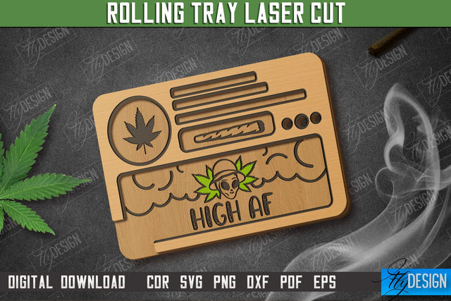 Rolling Tray | Tobacco Rolling | Smoke Accessory | Rolling Station | CNC File SVG Fly Design 