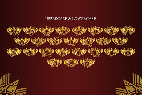 Romance Lotus Mandala Monogram Font Dm Letter Studio 