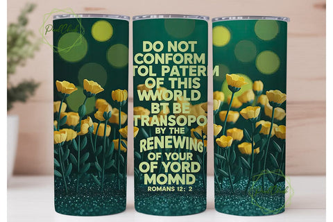 Romans 12:2 Floral Tumbler Wrap Sublimation PixelChick 