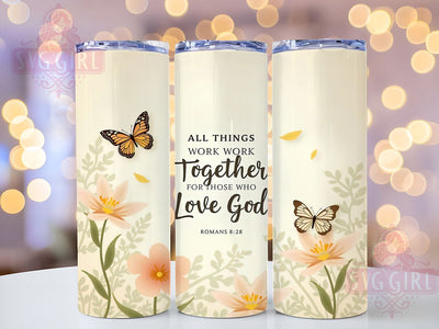 Romans 828 Tumbler Wrap, Christian Bible Verse Tumbler, 20oz Sublimation Design, Faith-Based Drinkware, Inspirational Tumbler, Religious Gifts, Scripture Tumbler Design Sublimation SvggirlplusArt 