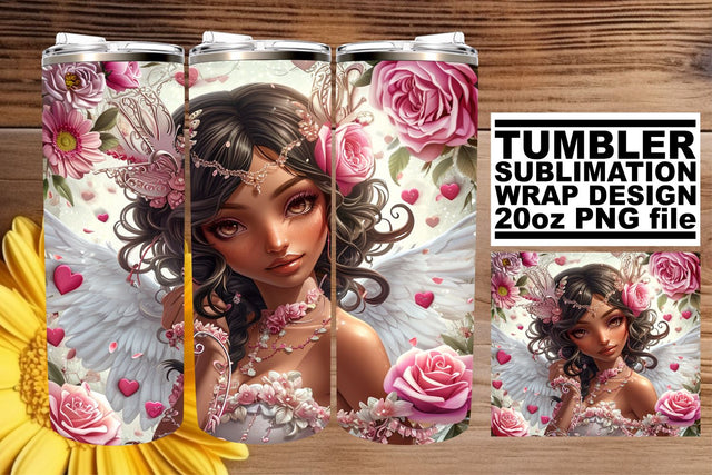 Romantic 20oz Tumbler Wrap Creations Sublimation afrosvg 