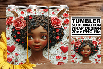 Romantic 20oz Tumbler Wrap for Lovebirds Sublimation afrosvg 