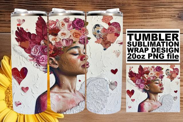 Romantic 20oz Tumbler Wrap for Lovebirds Sublimation afrosvg 