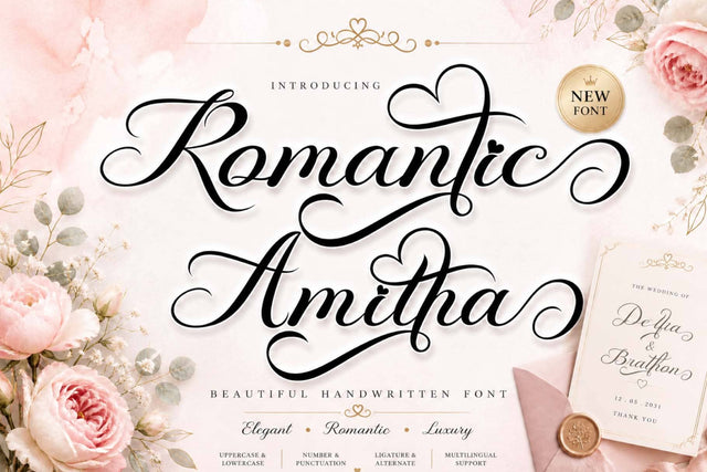 Romantic Amitha Font Prasetya Letter 