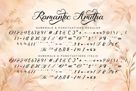 Romantic Amitha Font Prasetya Letter 