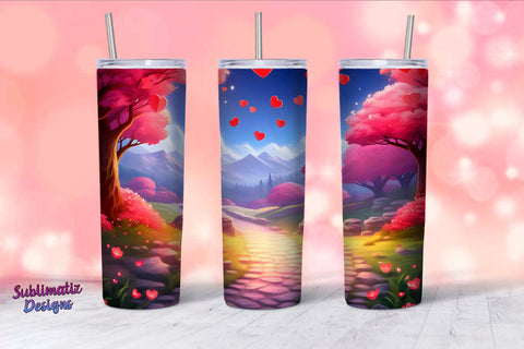 Romantic Background Tumbler Wrap Bundle | Valentine's Background 20oz Skinny Tumbler Wrap Sublimation Sublimatiz Designs 