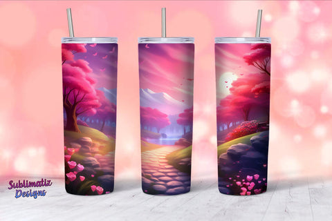 Romantic Background Tumbler Wrap Design | Valentine's Background 20oz Skinny Tumbler Wrap Sublimation Sublimatiz Designs 