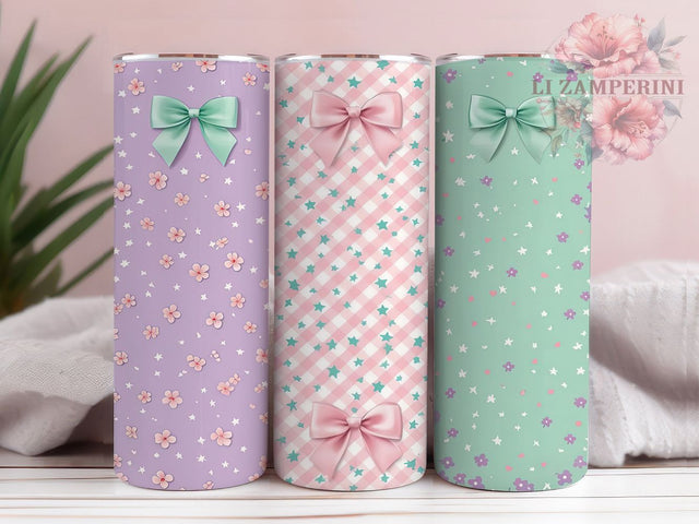 Romantic Boho Coquette Tumbler, Boho Floral, Romantic Theme, Sublimation Art, 20oz Tumbler, Cute Wrap, Elegant Design Sublimation Li Zamperini 