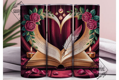 Romantic Book Tumbler Design Sublimation sassyprint 