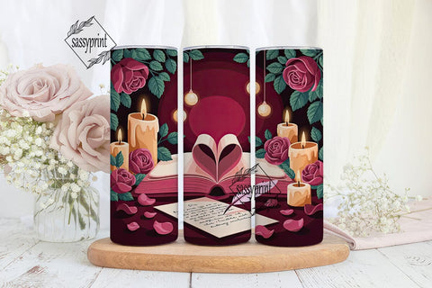 Romantic Book Tumbler Design Sublimation sassyprint 