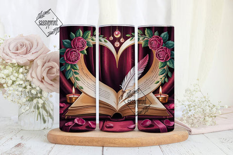 Romantic Book Tumbler Design Sublimation sassyprint 