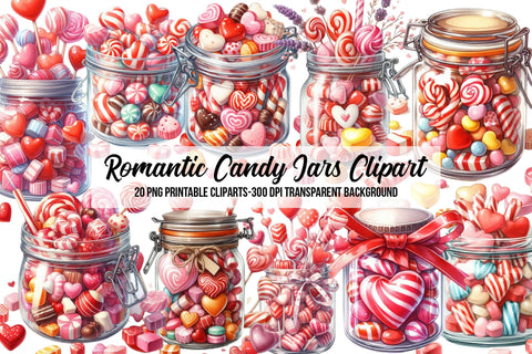 Romantic Candy Jars Clipart Sublimation Rupkotha 
