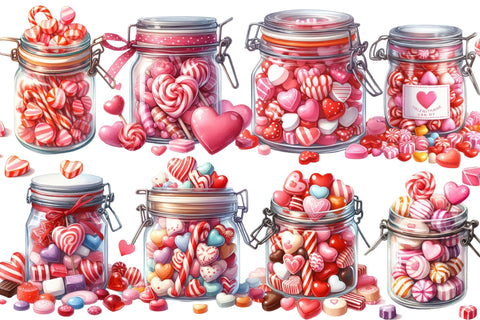 Romantic Candy Jars Clipart Sublimation Rupkotha 